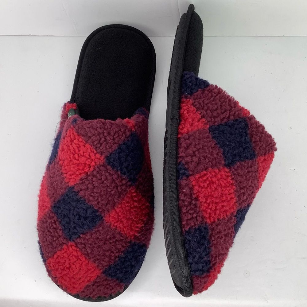 New Woolrich Mountain Ridge Scuff Red,Black Fuzzy Men Slippers Various Sz 10,11